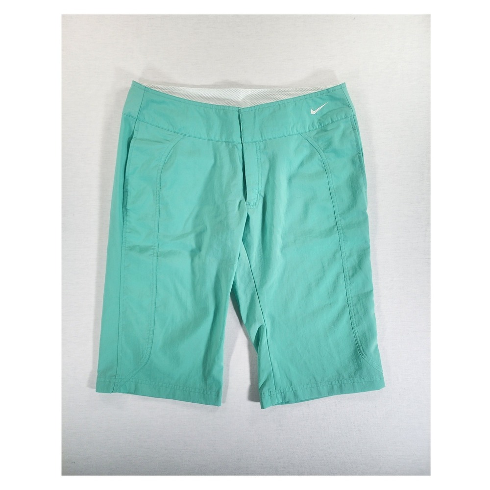 Nike Golf Shorts Women Medium 8-10 Teal Green Bermuda Athletic Activewear